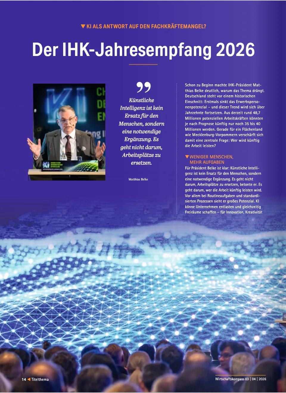 Wiko-Magazin Ausgabe 03/2026: KI Jahresempfang IHK zu Schwerin
